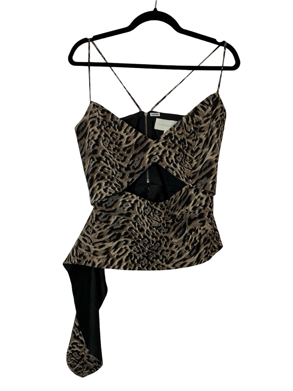 REVOLVE x Michelle Mason Leopard Print Asymmetrical Corset Top Size 8